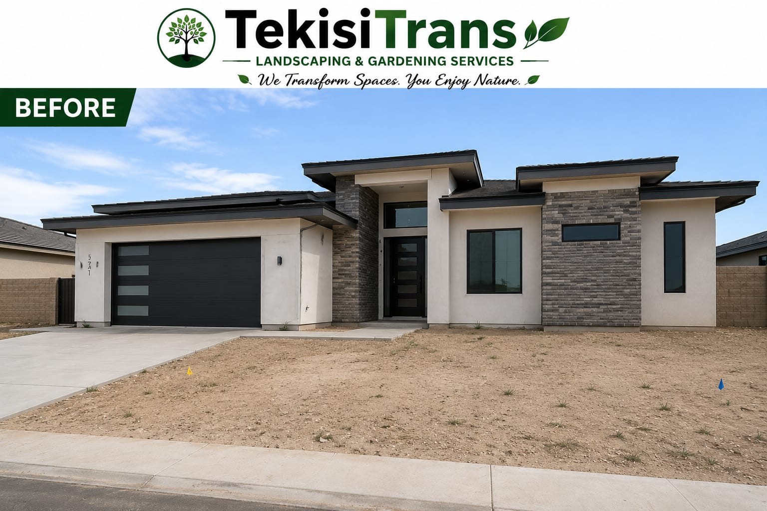 Property before landscaping work